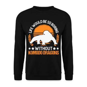 Komodo Dragon Monitor Lizard Gift Komodo Dragon Monitor yano - Unisex Sweatshirt - black - Front - Alina (178cm) & Michal (187cm)