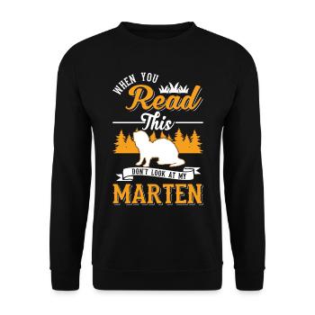 Martre Cadeau Vison Blaireau Arbre Martre - Sweat-shirt Unisexe - noir - Devant - Alina (178cm) & Michal (187cm)