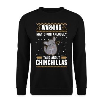 May spontaneously talk about Chinchillas - Unisex Pullover - Schwarz - Vorne - Alina (178cm) & Michal (187cm)