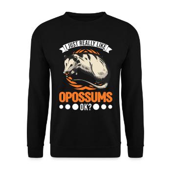 J’aime beaucoup Opossums Possum Beutelratte - Sweat-shirt Unisexe - noir - Devant - Alina (178cm) & Michal (187cm)