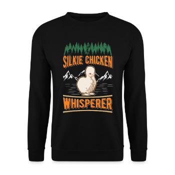 Silkie Chicken Whisperer Silk Chicken Whisperer - Unisex Sweatshirt - black - Front - Alina (178cm) & Michal (187cm)