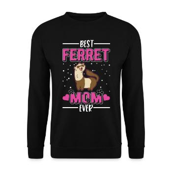 Best Ferret Mom Ever Frettchen - Unisex Pullover - Schwarz - Vorne - Alina (178cm) & Michal (187cm)