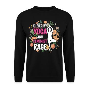 Driven by yoga and feminist anger women - Unisex Sweatshirt - black - Front - Alina (178cm) & Michal (187cm)