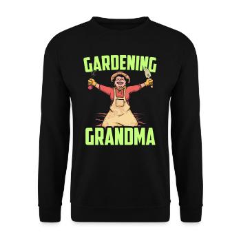 Gartenarbeit Oma Gärtnerin Garten Großmutter - Unisex Pullover - Schwarz - Vorne - Alina (178cm) & Michal (187cm)