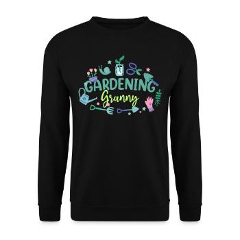 Gartenarbeit Oma Gärtnerin Garten Großmutter - Unisex Pullover - Schwarz - Vorne - Alina (178cm) & Michal (187cm)