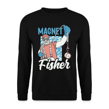 Magnet Pêcheur Aimant Pêche magnétique - Sweat-shirt Unisexe - noir - Devant - Alina (178cm) & Michal (187cm)