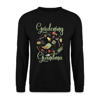 Gartenarbeit Oma Großmutter Gärtnerin Garten - Unisex Pullover - Schwarz - Vorne - Alina (178cm) & Michal (187cm)