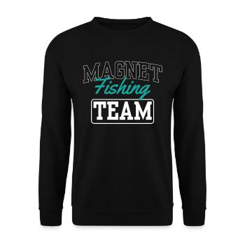 Magnet Fishing Team Magnetic Fishing Magnetic Fisherman - Unisex Sweatshirt - black - Front - Alina (178cm) & Michal (187cm)
