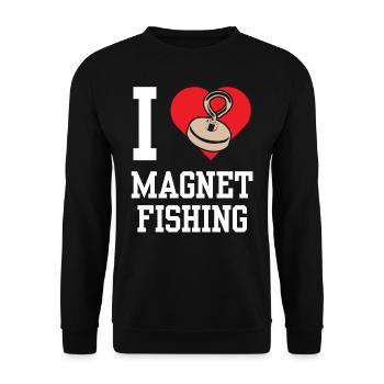 I love Magnet Fishing Magnetic Fishing - Unisex Sweatshirt - black - Front - Alina (178cm) & Michal (187cm)
