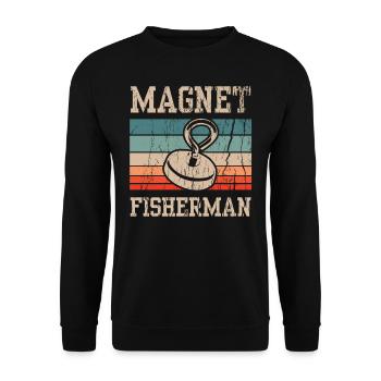 Magnet Pêcheur Aimant Pêche magnétique - Sweat-shirt Unisexe - noir - Devant - Alina (178cm) & Michal (187cm)