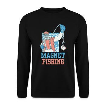 Aimant de pêche magnétique Pêcheur magnétique - Sweat-shirt Unisexe - noir - Devant - Alina (178cm) & Michal (187cm)
