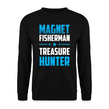 Magnetfischer Schatzsucher Magnetfischen Magnet - Unisex Pullover - Schwarz - Vorne - Alina (178cm) & Michal (187cm)