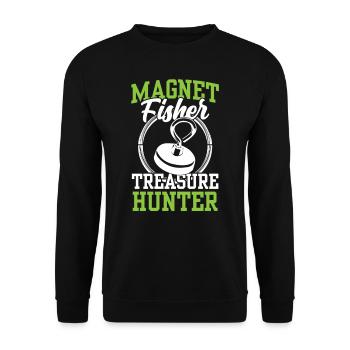 Magnetfischer Schatzsucher Magnet Magnetfischen - Unisex Pullover - Schwarz - Vorne - Alina (178cm) & Michal (187cm)