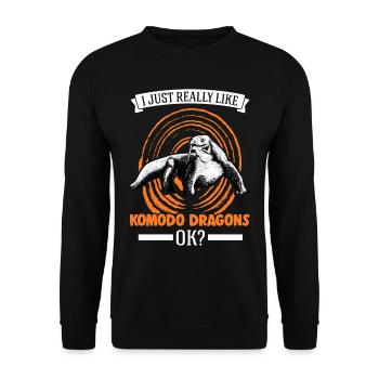 Komodo dragon monitor lizard - Unisex Sweatshirt - black - Front - Alina (178cm) & Michal (187cm)