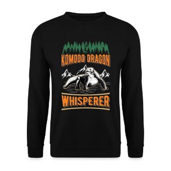Komodowaran Flüsterer Komodo Dragon Whisperer - Unisex Pullover - Schwarz - Vorne - Alina (178cm) & Michal (187cm)