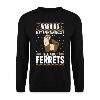 May spontaneously talk about Ferrets Frettchen - Unisex Pullover - Schwarz - Vorne - Alina (178cm) & Michal (187cm)