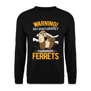 May spontaneously talk about Ferrets Frettchen - Unisex Pullover - Schwarz - Vorne - Alina (178cm) & Michal (187cm)