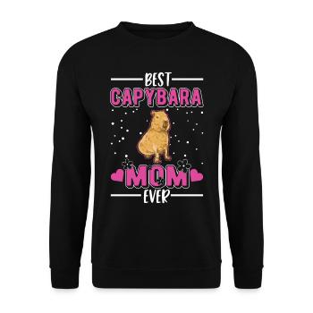 Meilleure maman Capybara Ever Wasserschwein - Sweat-shirt Unisexe - noir - Devant - Alina (178cm) & Michal (187cm)