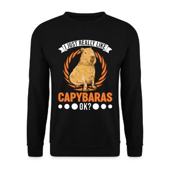 I just really like Capybaras ok capybara - Unisex Sweatshirt - black - Front - Alina (178cm) & Michal (187cm)