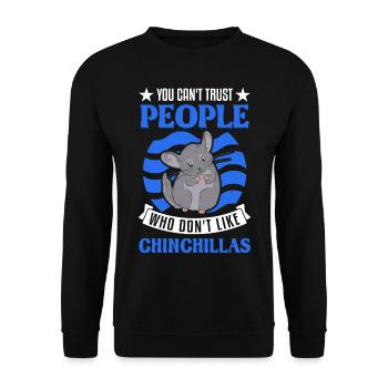 Chinchilla Gift Woolly Mouse Short-tailed Chinchilla - Unisex Sweatshirt - black - Front - Alina (178cm) & Michal (187cm)