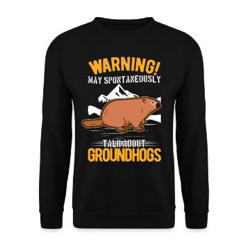 Murmeltier Geschenk Groundhog Day Woodchuck - Unisex Pullover - Schwarz - Vorne - Alina (178cm) & Michal (187cm)