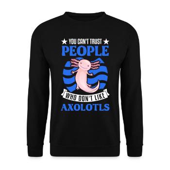 Axolotl Gift Tail Lurch Axolotl - Unisex Sweatshirt - black - Front - Alina (178cm) & Michal (187cm)