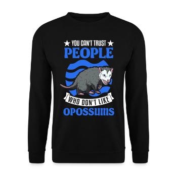 Opossum Gift Possum Pouch Rat - Unisex Sweatshirt - black - Front - Alina (178cm) & Michal (187cm)