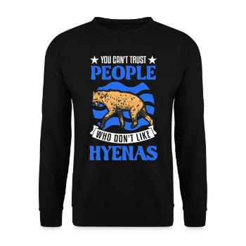 Hyäne Geschenk Erdwolf Hyena - Unisex Pullover - Schwarz - Vorne - Alina (178cm) & Michal (187cm)