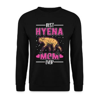 Best Hyena Mom Ever Hyänen Mama Erdwolf - Unisex Pullover - Schwarz - Vorne - Alina (178cm) & Michal (187cm)