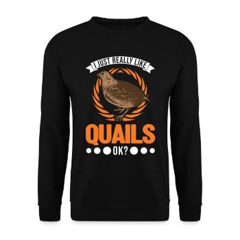 J’aime vraiment Les Cailles Cailles Caille - Sweat-shirt Unisexe - noir - Devant - Alina (178cm) & Michal (187cm)