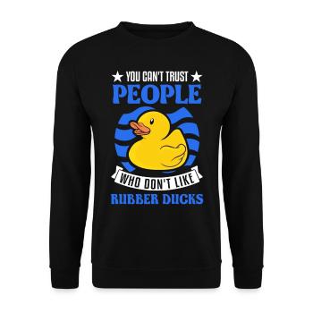 Canard en caoutchouc Cadeau Canard Grinçant Canard Bain Canard - Sweat-shirt Unisexe - noir - Devant - Alina (178cm) & Michal (187cm)
