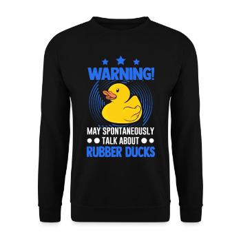 May spontaneously talk about Rubber Ducks - Unisex Sweatshirt - black - Front - Alina (178cm) & Michal (187cm)