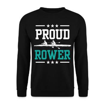 Fier Rameur Aviron Aviron Aviron Bateau Aviron - Sweat-shirt Unisexe - noir - Devant - Alina (178cm) & Michal (187cm)