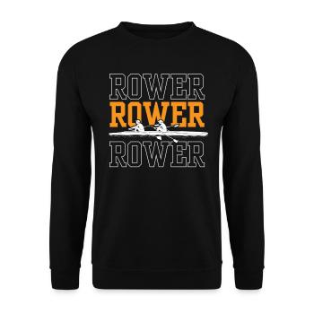 Rowing Rowing Rowing Rowing Rowing Rowing Boat - Unisex Sweatshirt - black - Front - Alina (178cm) & Michal (187cm)