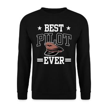 The Best Pilot Ever Small Aircraft Jet - Unisex Sweatshirt - black - Front - Alina (178cm) & Michal (187cm)