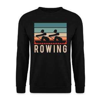 Rowing Rowing Rowing Boat Rowing Rowing Rowing - Unisex Sweatshirt - black - Front - Alina (178cm) & Michal (187cm)