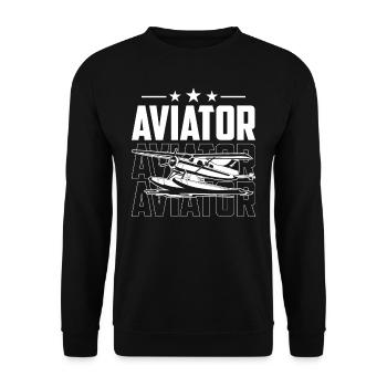 Pilot Pilot Jet Small Aircraft Light Aircraft - Unisex Sweatshirt - black - Front - Alina (178cm) & Michal (187cm)