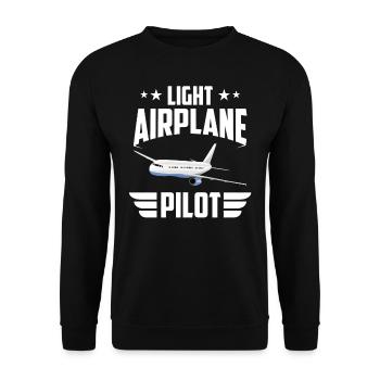 Pilot Of a Light Aircraft Small Aircraft Jet - Unisex Sweatshirt - black - Front - Alina (178cm) & Michal (187cm)