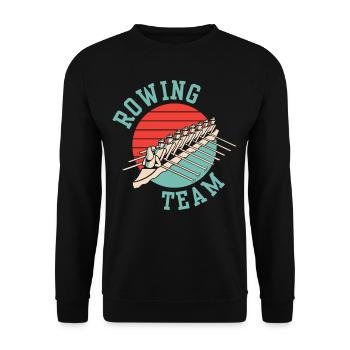 Rudermannschaft Ruderer Ruderboot Rudern Ruder - Unisex Pullover - Schwarz - Vorne - Alina (178cm) & Michal (187cm)