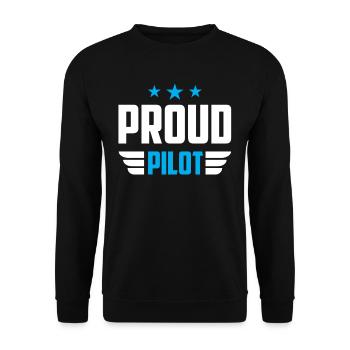 Proud Pilot Small Aircraft Light Aircraft Jet - Unisex Sweatshirt - black - Front - Alina (178cm) & Michal (187cm)