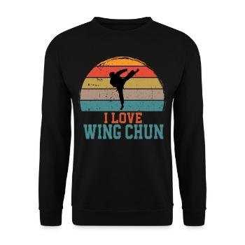 I love Wing Chun Martial Arts Trainer Martial Arts - Unisex Sweatshirt - black - Front - Alina (178cm) & Michal (187cm)