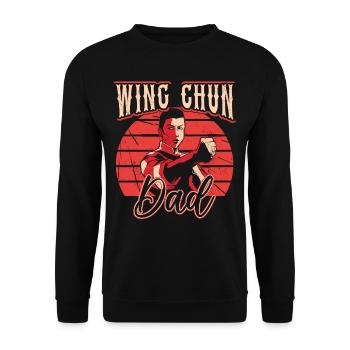 Wing Chun Vater Trainer Kampfsport Kampfkunst - Unisex Pullover - Schwarz - Vorne - Alina (178cm) & Michal (187cm)