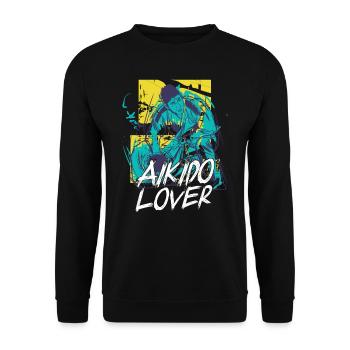 Aikido Lover Martial Arts Fighter Martial Arts - Unisex Sweatshirt - black - Front - Alina (178cm) & Michal (187cm)