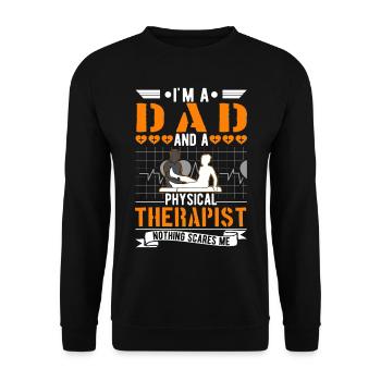 Physiothérapeute Père Physiothérapie Papa Physio - Sweat-shirt Unisexe - noir - Devant - Alina (178cm) & Michal (187cm)