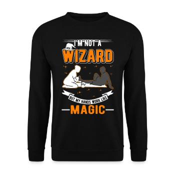 Physiotherapist Magician Physiotherapy Physio - Unisex Sweatshirt - black - Front - Alina (178cm) & Michal (187cm)