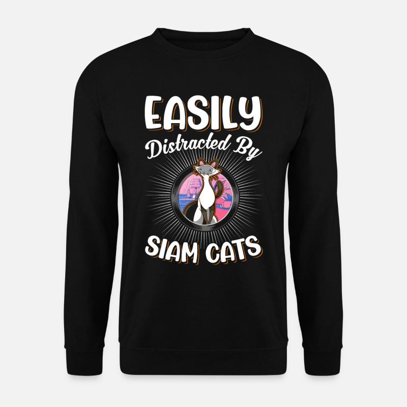 Siamkatze Siam Cat Siamesische Katze - Unisex Pullover - Schwarz