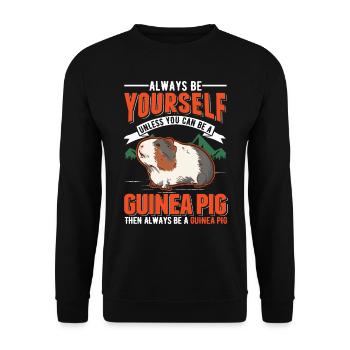 Cochon d’Inde Cadeau Cochon d’Inde - Sweat-shirt Unisexe - noir - Devant - Alina (178cm) & Michal (187cm)