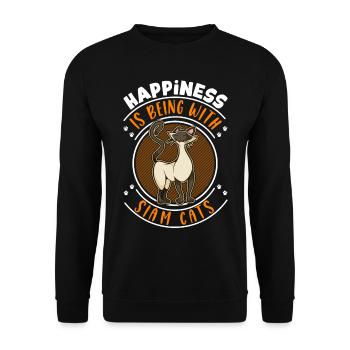 Siamese Cat Happy Siamese Cat Siam cat - Unisex Sweatshirt - black - Front - Alina (178cm) & Michal (187cm)