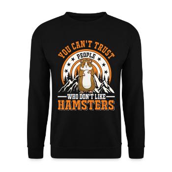 Hamster Gift Golden Hamster Hamster - Unisex Sweatshirt - black - Front - Alina (178cm) & Michal (187cm)