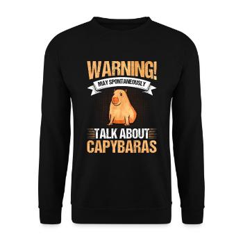 Peut parler spontanément de Capybaras - Sweat-shirt Unisexe - noir - Devant - Alina (178cm) & Michal (187cm)